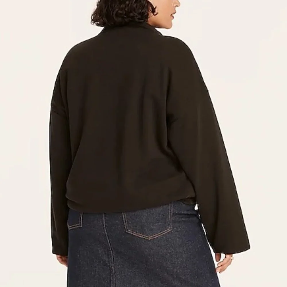 J. Crew University terry long half-zip tunic XL
